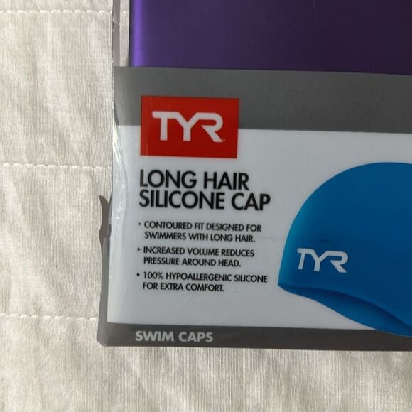 TYR Long Hair Silicone Cap 510 Purple - Picture 3 of 5